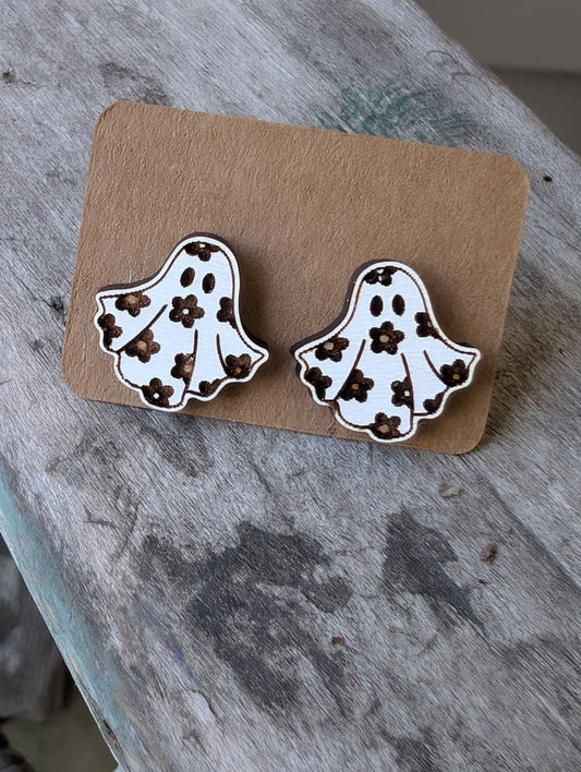 Floral Ghost Studs