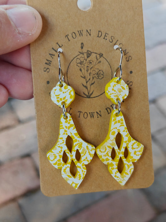 Yellow lace dangles