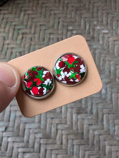 Christmas Glitter Studs