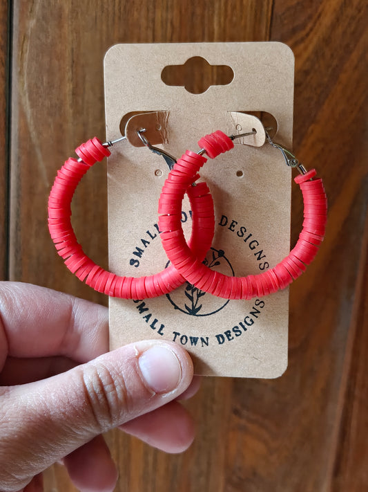 Red 40mm Hoops