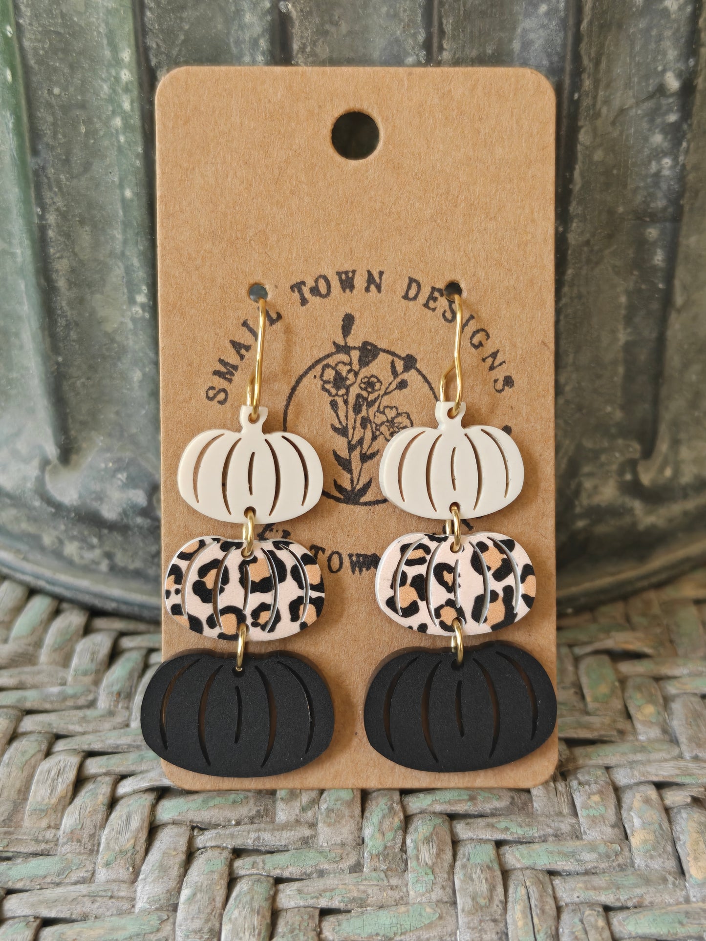 Neutral Leopard Pumpkin Trio