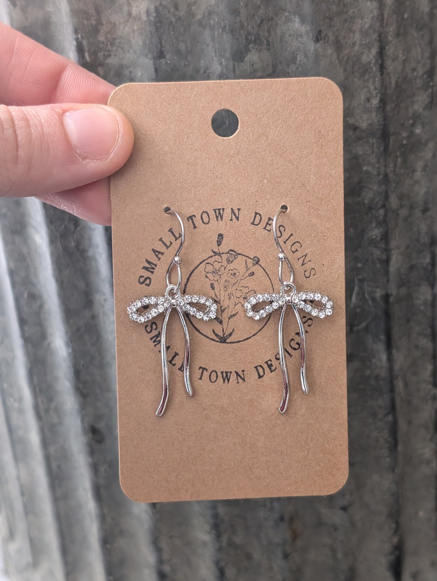 Silver Rhinestone Bows