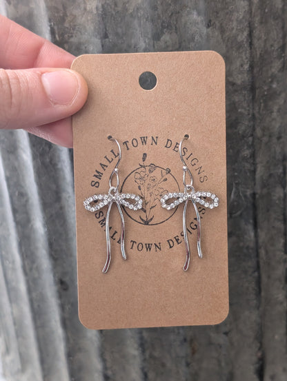 Silver Rhinestone Bows