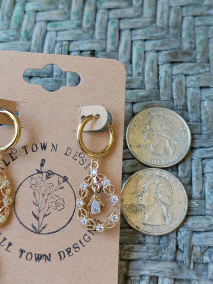 Gold Rhinestone Huggies