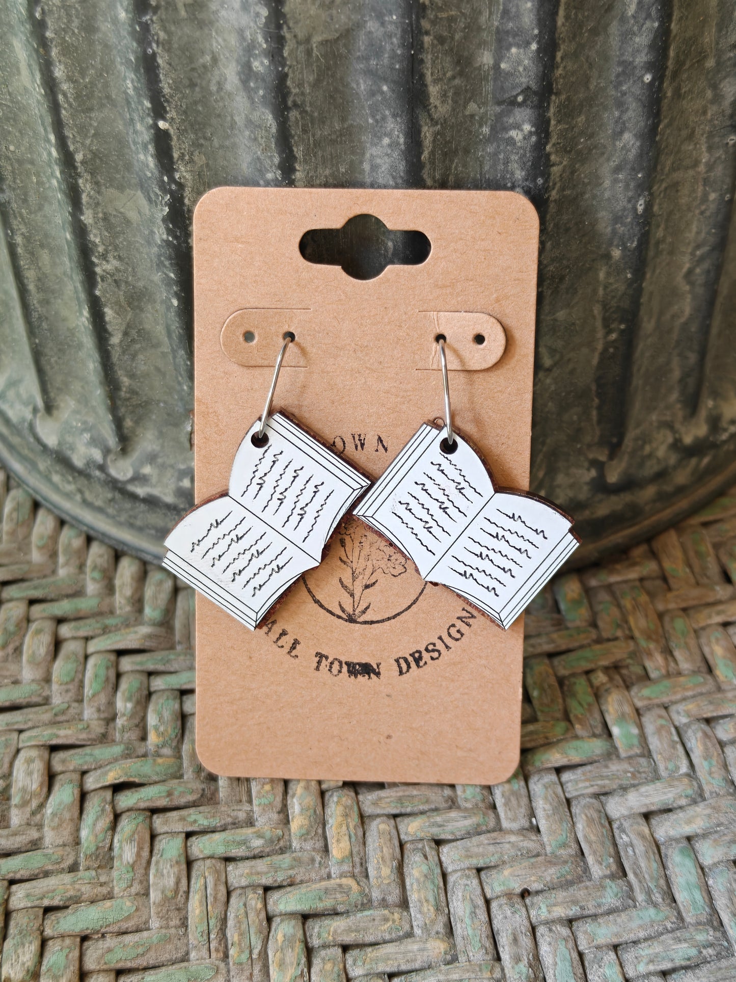 Vintage Leather Book Dangles