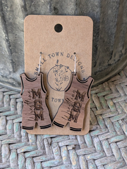 Wrestling Wooden Mom Dangles