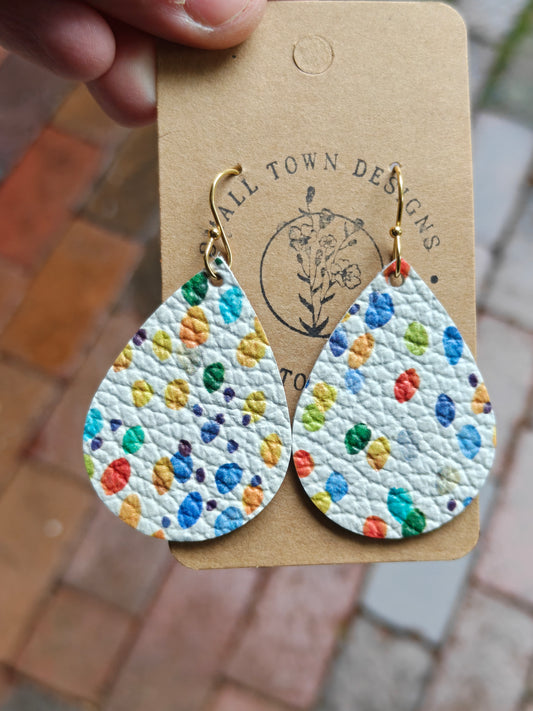 Rainbow Dot Teardrops
