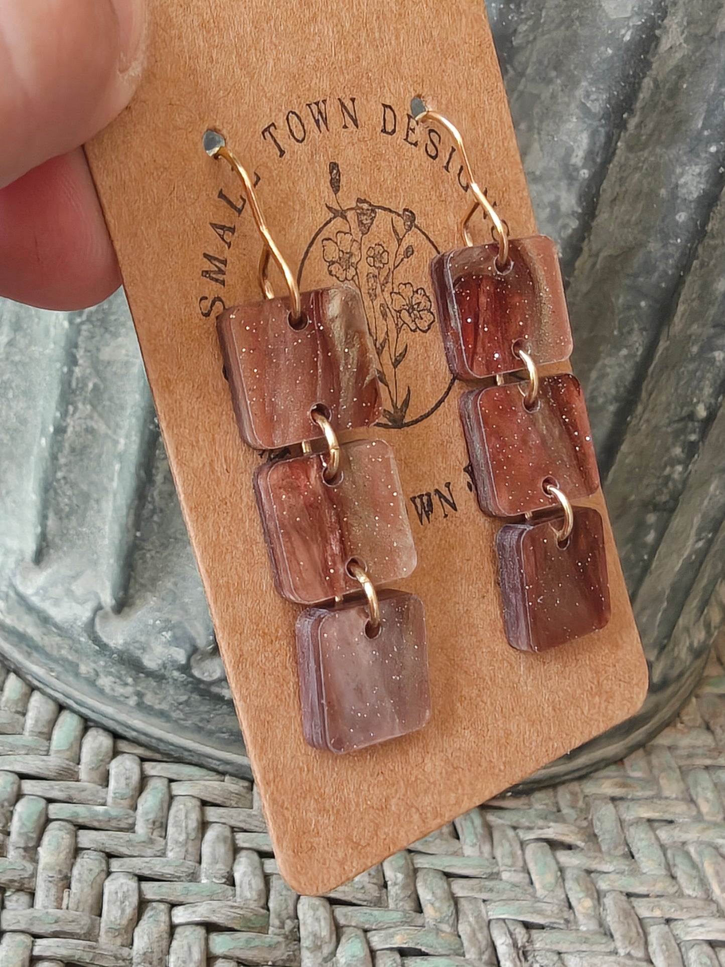Brown Pearl Rounded Squares