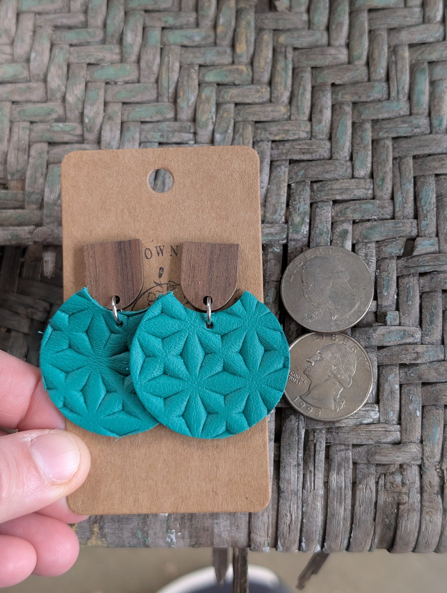Embossed Green Drops