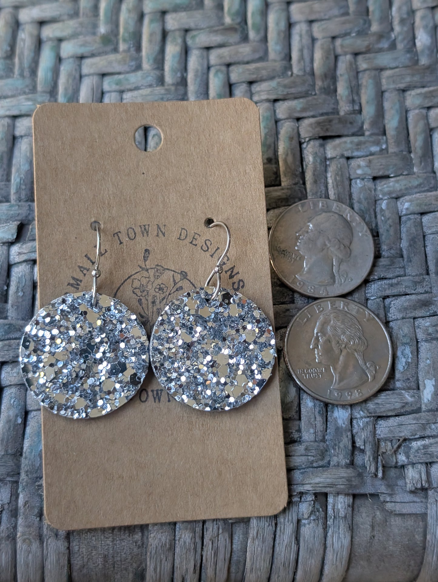 Silver Glitter Circles