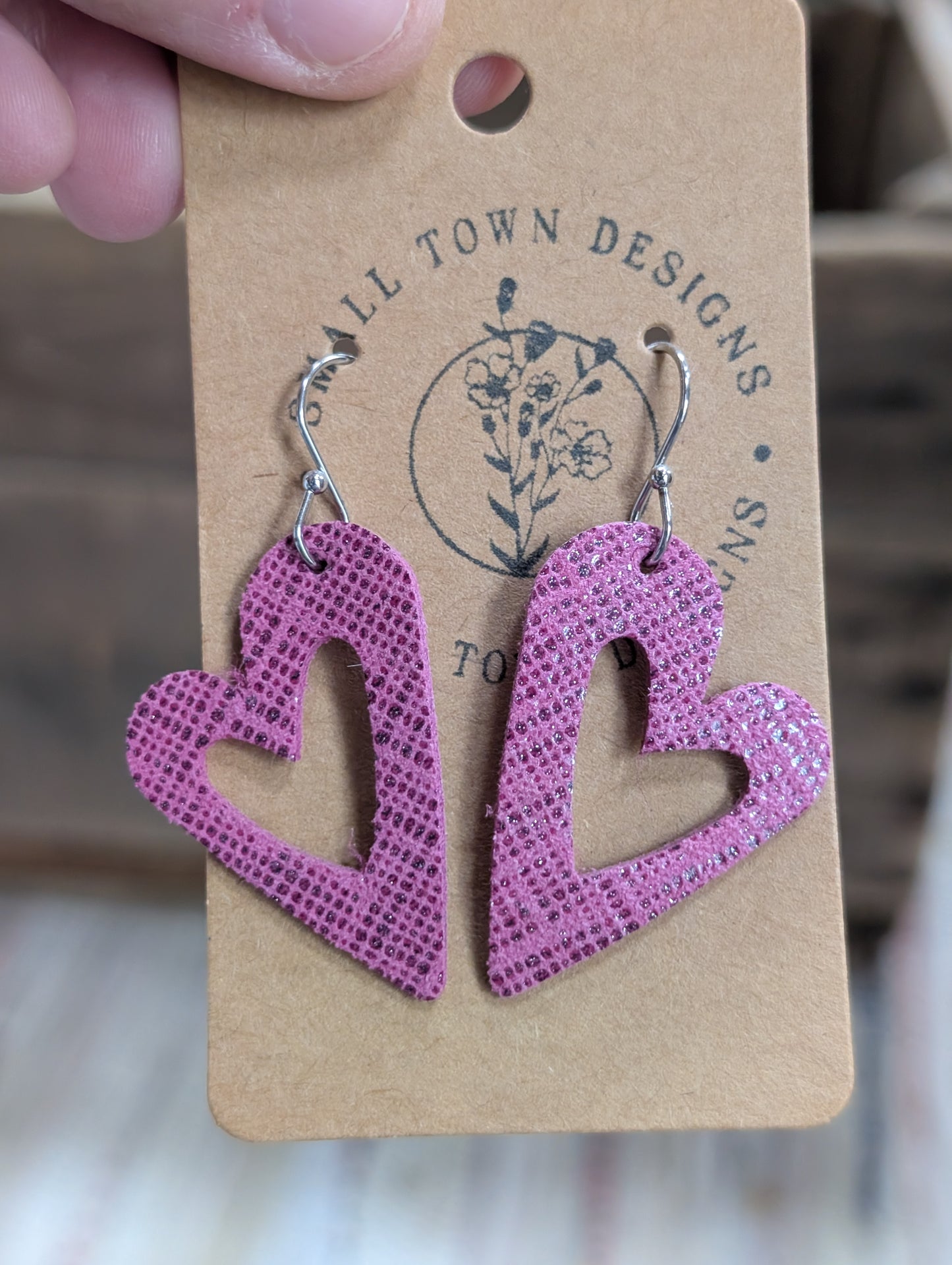 Small Pink Rustic Hearts