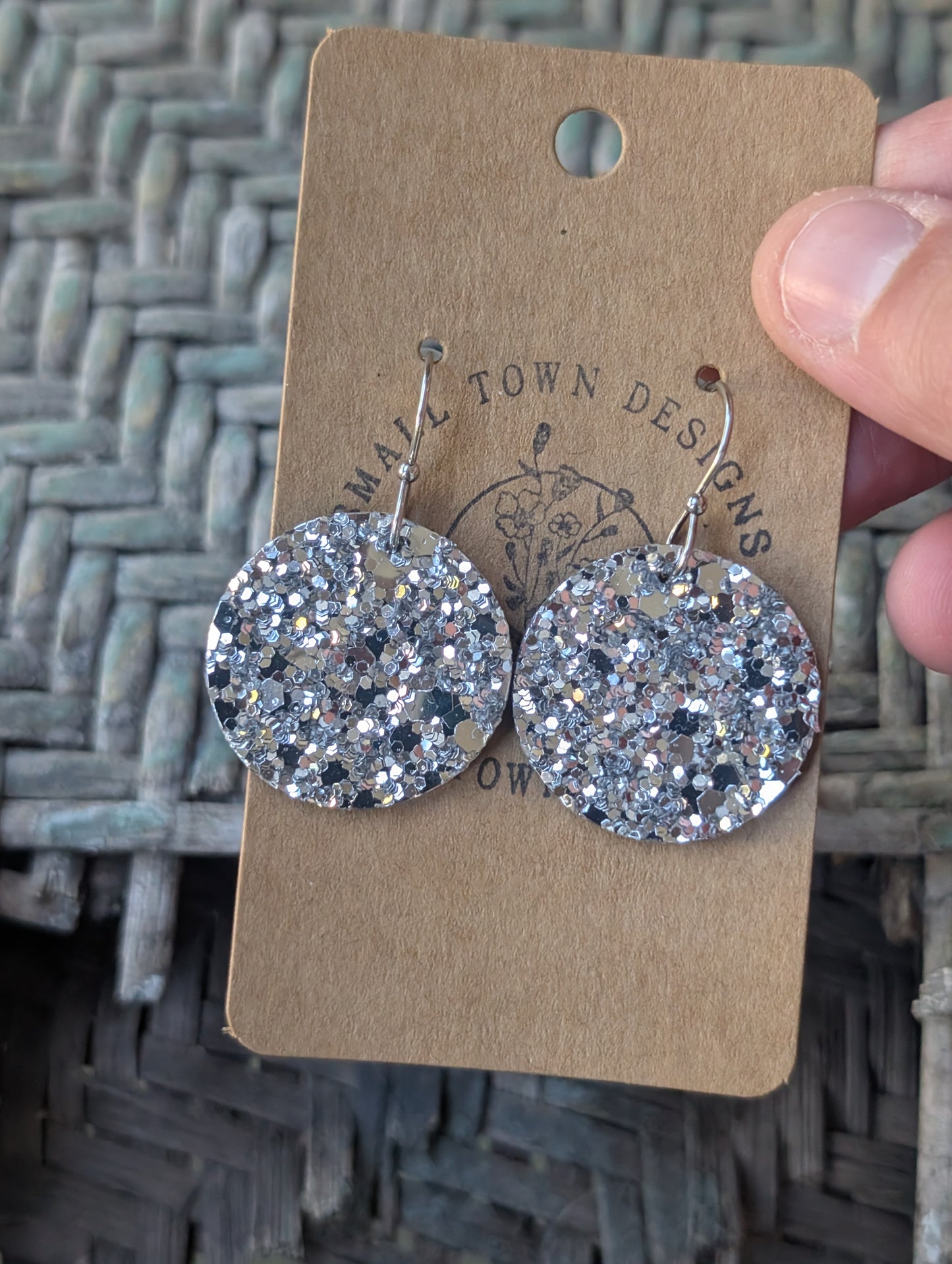 Silver Glitter Circles