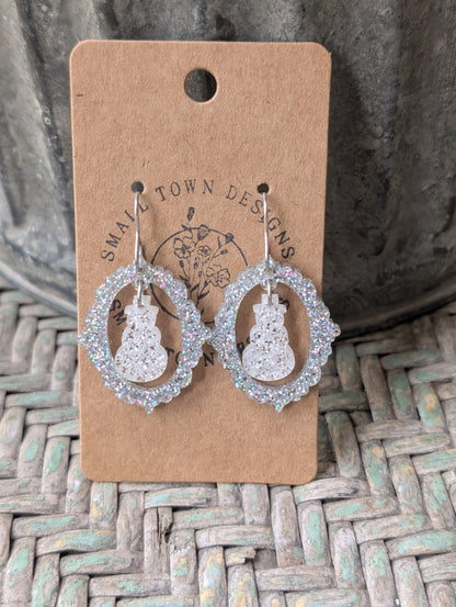 Vintage Framed Snowman