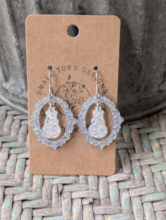 Vintage Framed Snowman