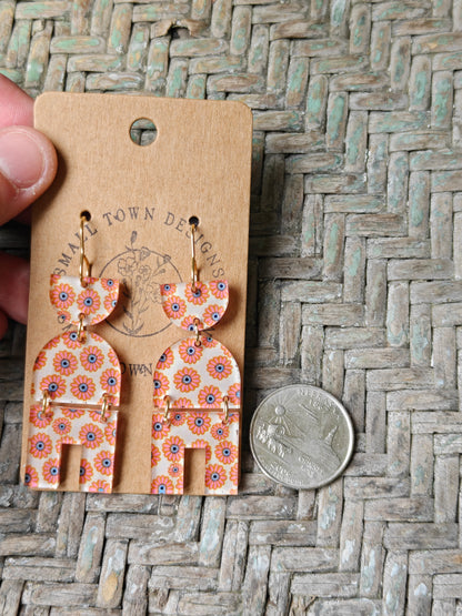 Geometric Boho Floral Dangles