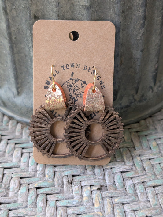 Metallic Orange Wooden Radiants