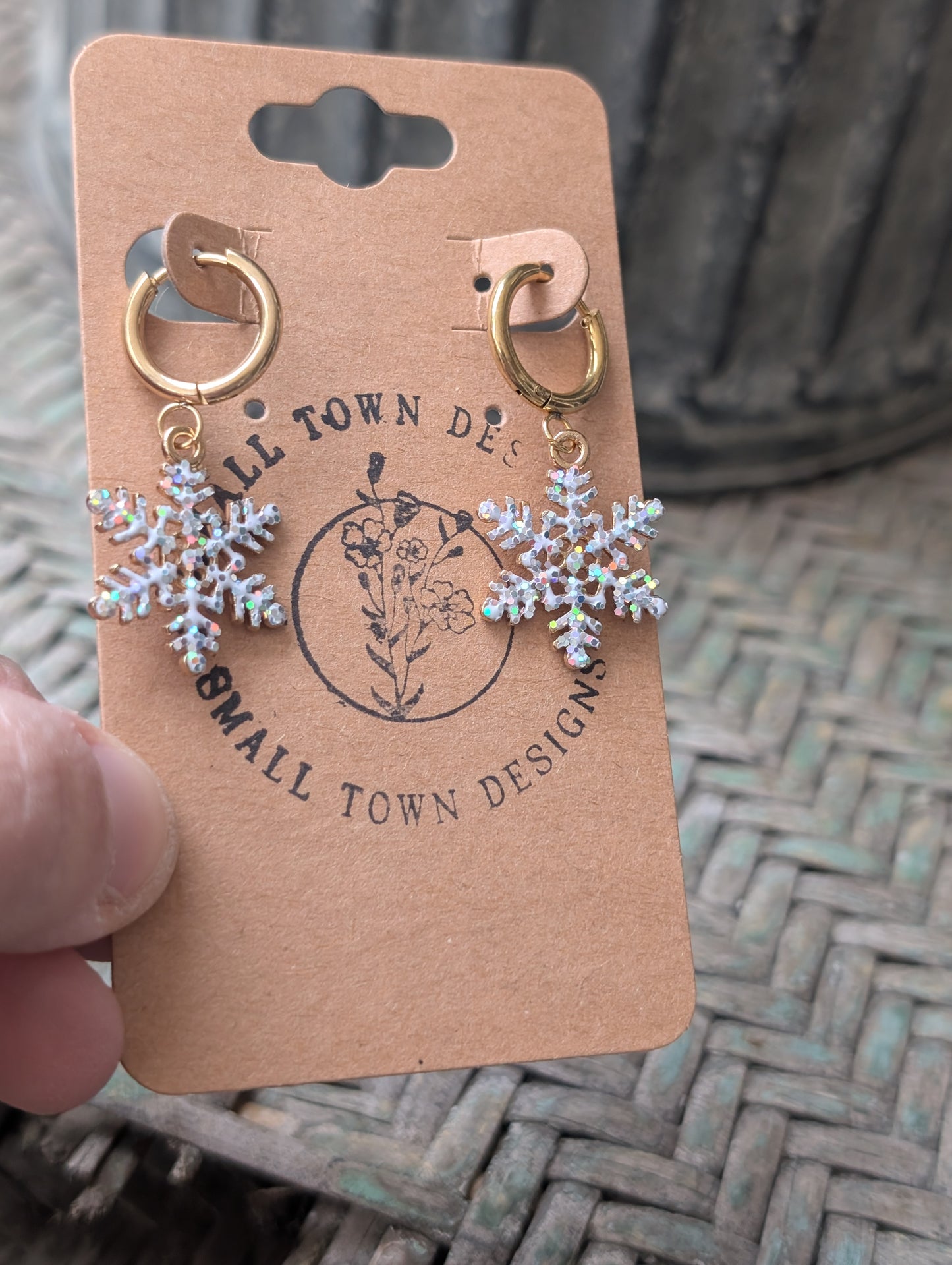 Glitter Snowflake Huggies