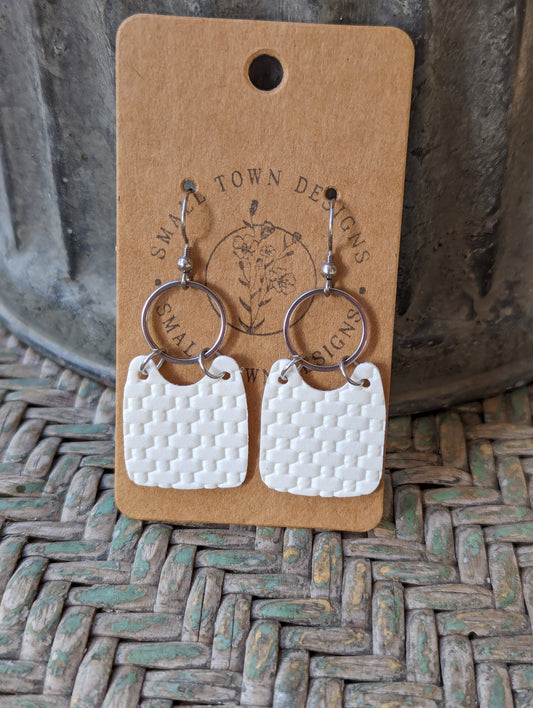 White Basket Weave Drops