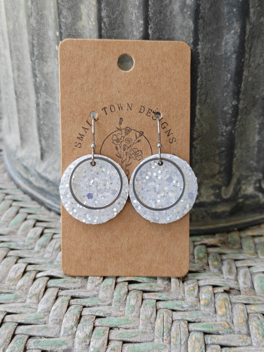 Glitter White Circles