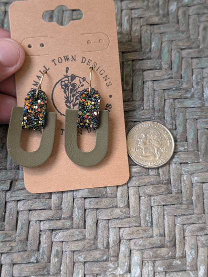 Olive Fall Glitter Dangles