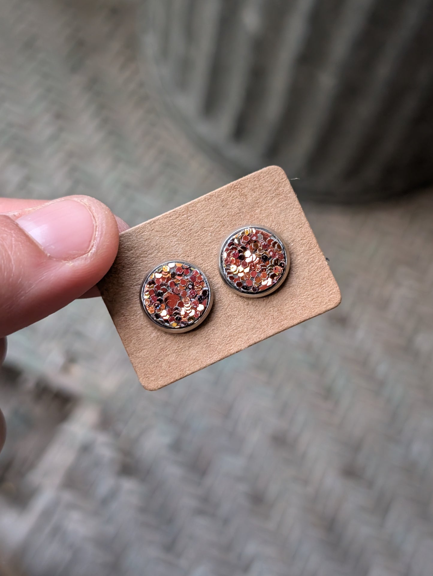 10mm Fall Glitter Stud