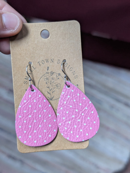 Pink polka dot Teardrops