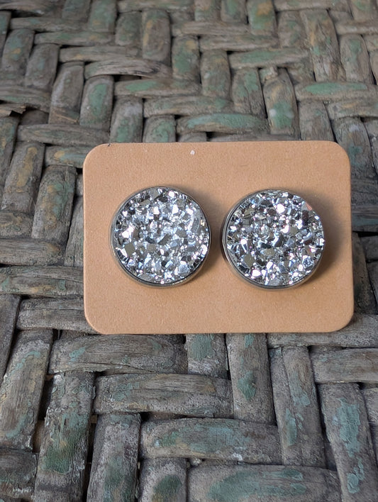 Metallic Silver Druzy