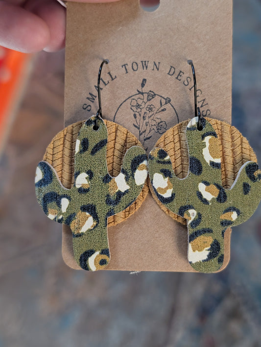 Mustard Green Leopard cactus dangles