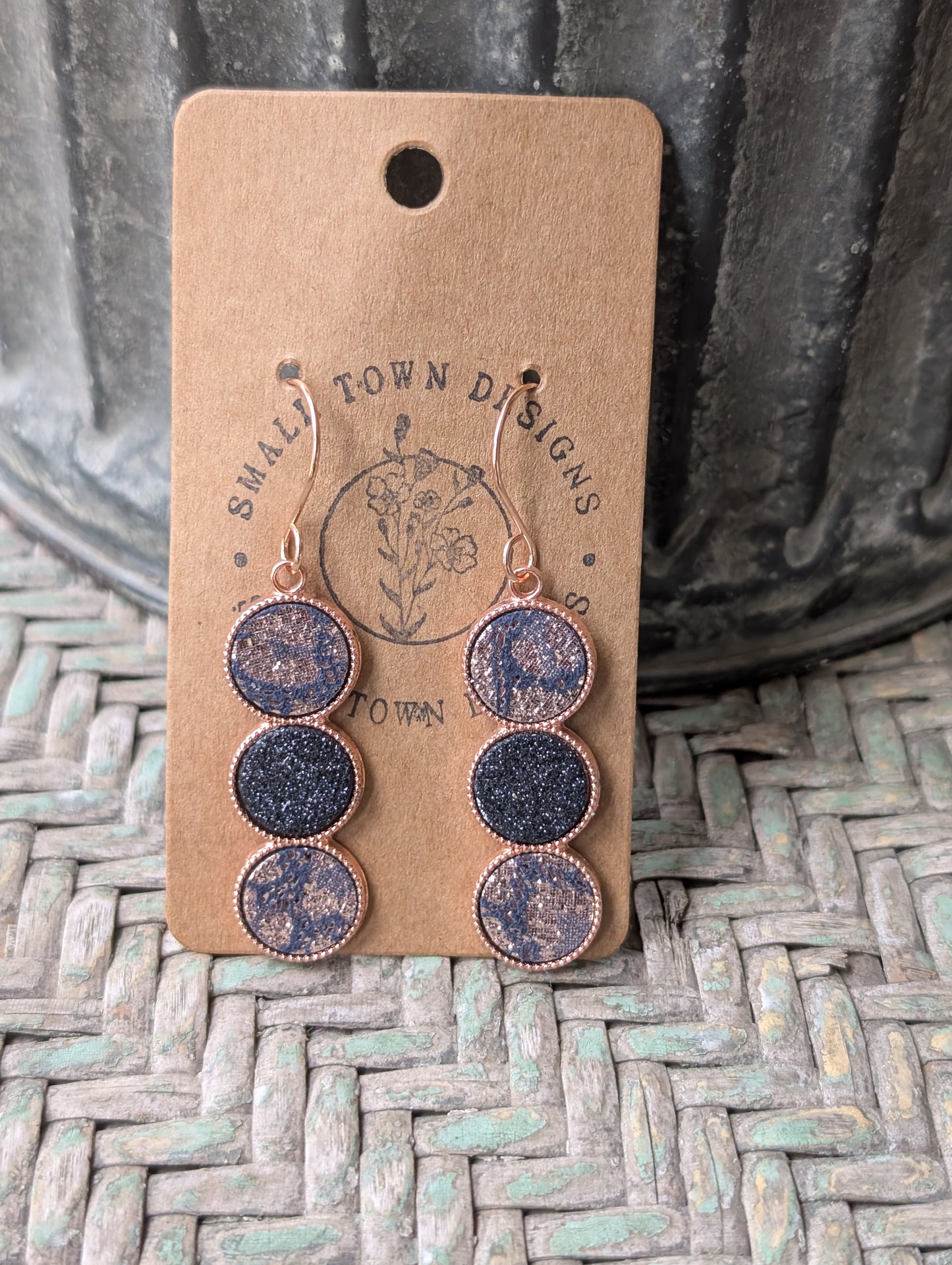 Navy/Rose Gold Leopard & Glitter Navy Trios