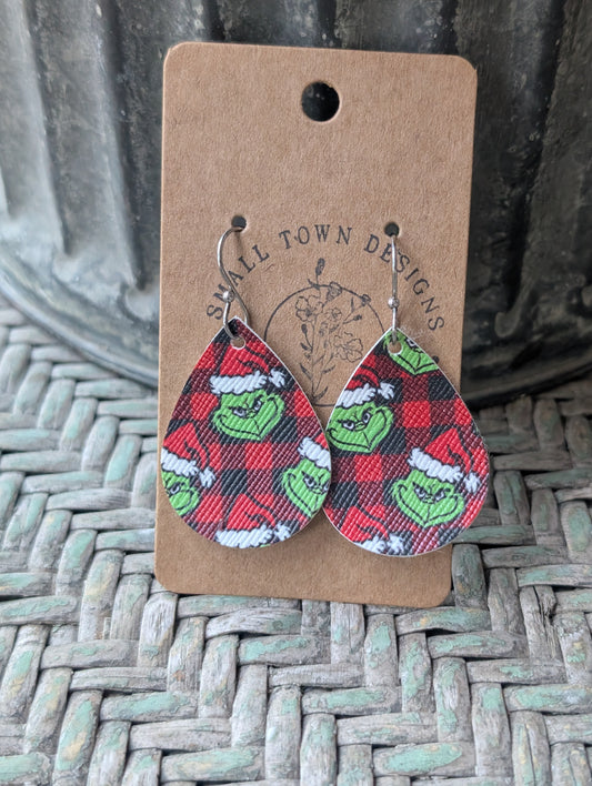 Plaid G R I N C H Teardrops