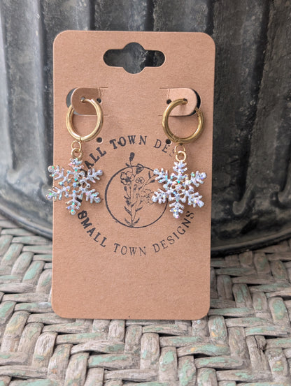 Glitter Snowflake Huggies