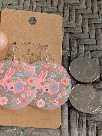 Pink Floral Rabbits