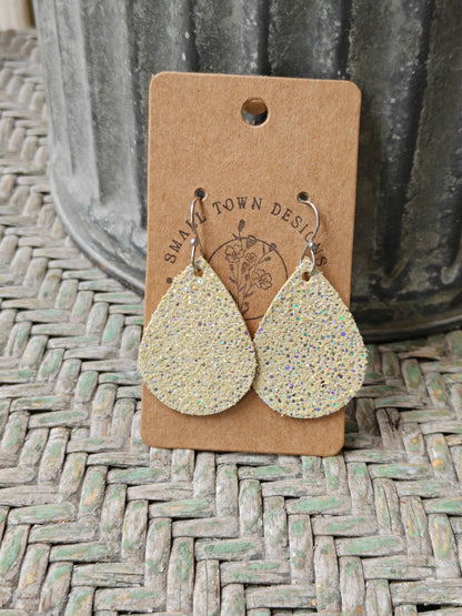 Glitzy Yellow Teardrops