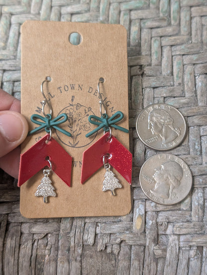 Red Sparkle Christmas Chevrons