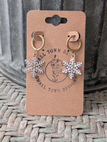 Glitter Snowflake Huggies