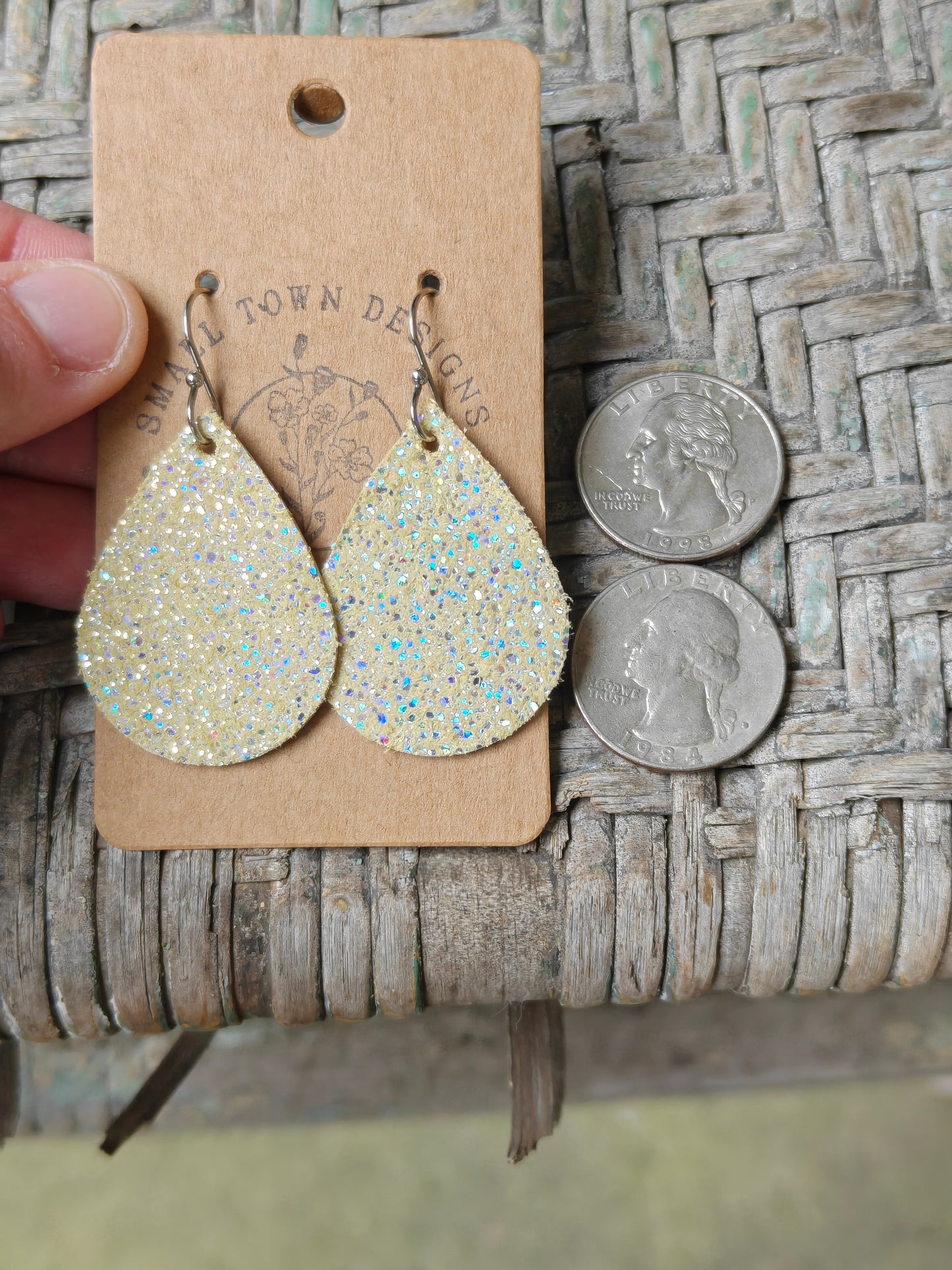 Glitzy Yellow Teardrops
