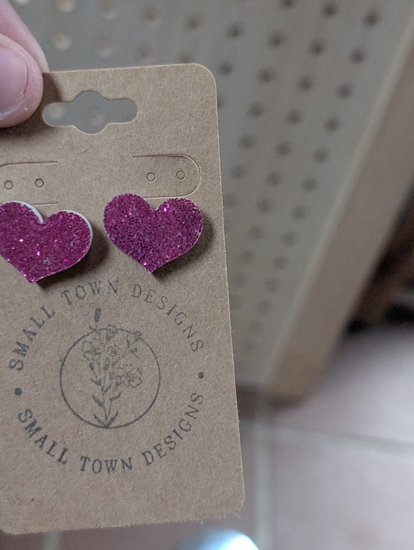 Big pink heart studs