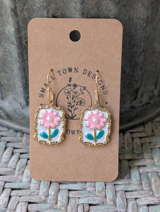 Pink Flower Rectangles