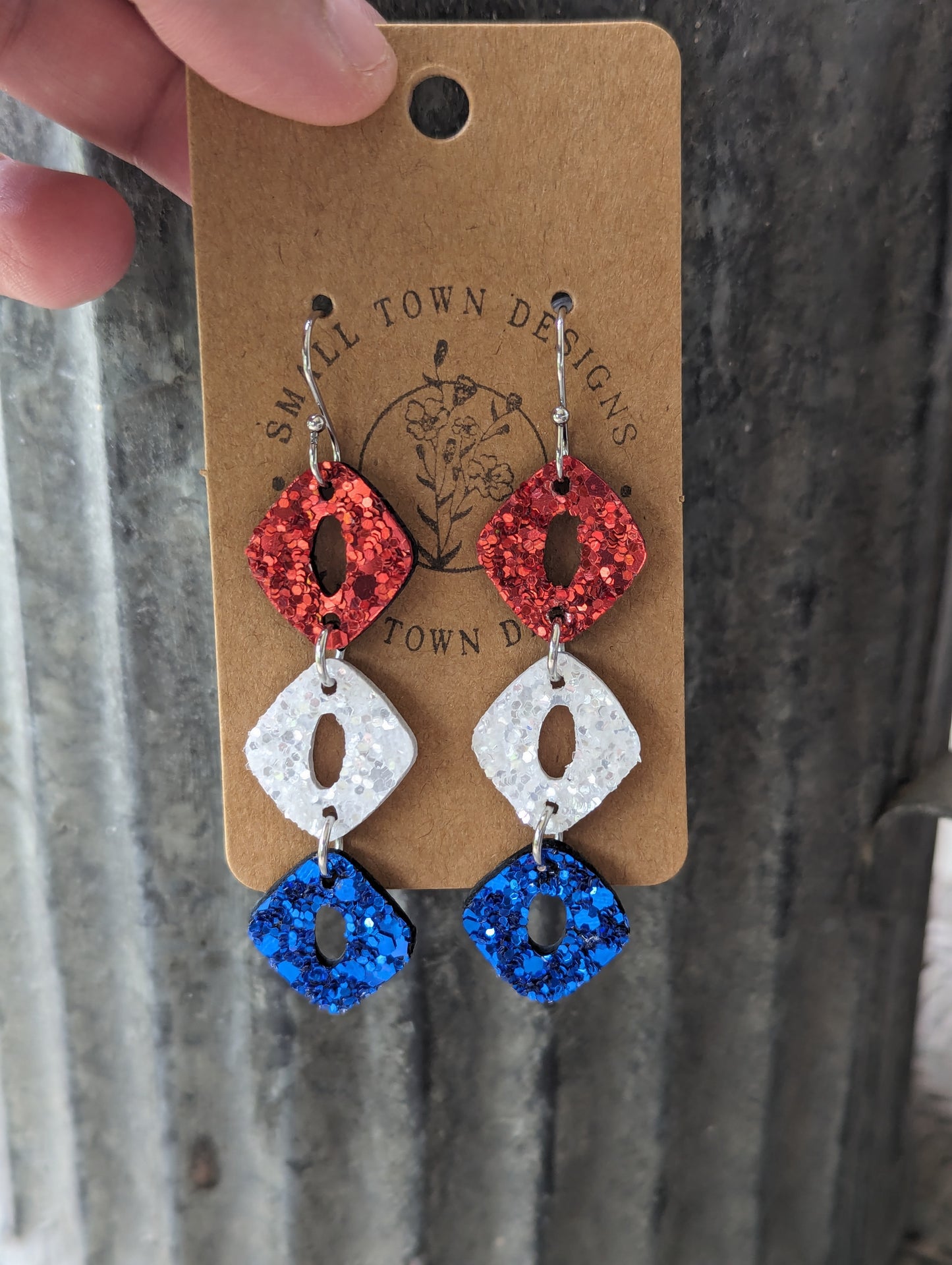 Red, White, & Blue Rounded Diamond Trio