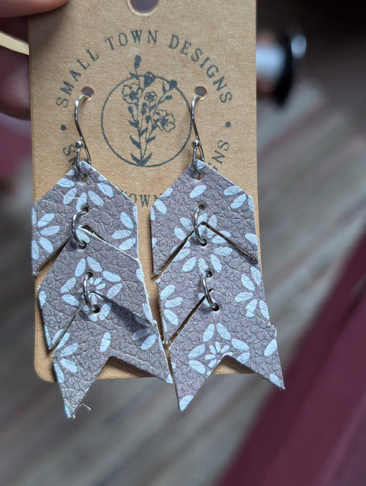 Taupe Floral Chevrons