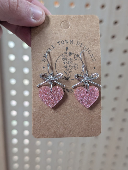 Mini heart bow dangle