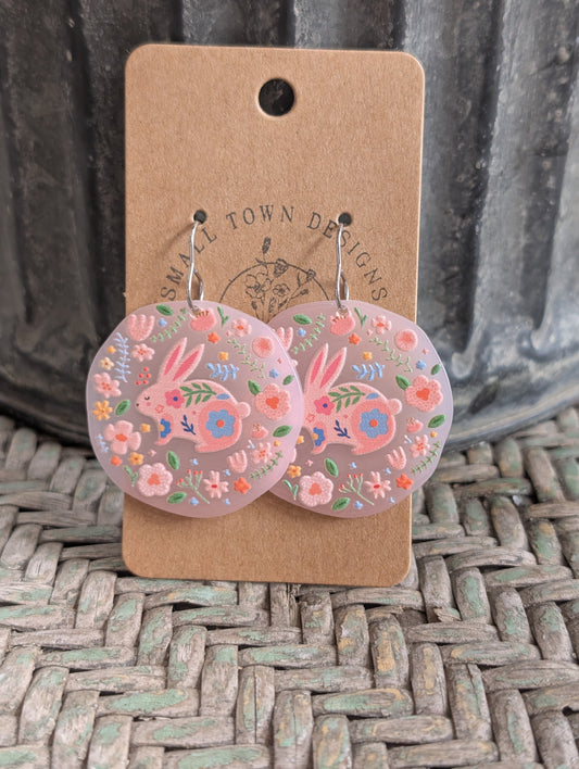 Pink Floral Rabbits