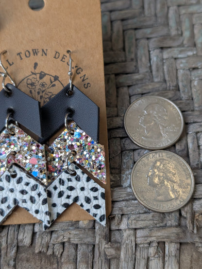 Black, Glitter, Boho Chevrons