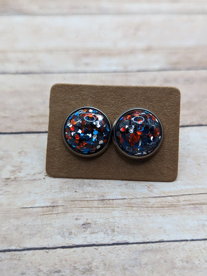 Americana Glitter Studs