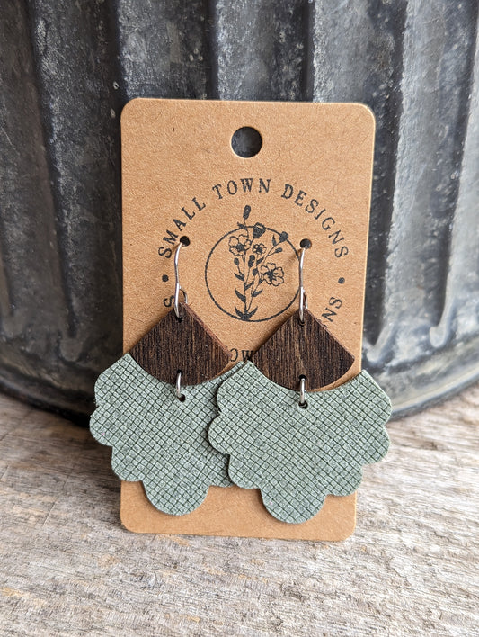 Sage Scallop Dangles