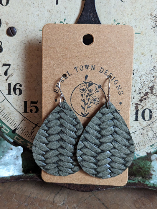 Olive Braided Teardrops