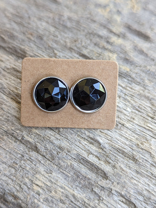 Black Rhinestone Studs