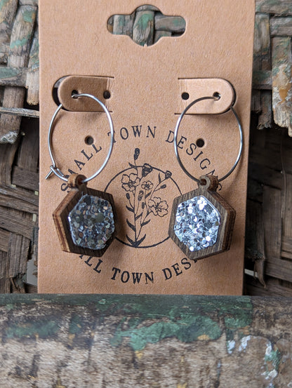 Chucky Silver Hexagon Hoops