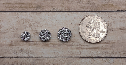 Silver Glitter Studs